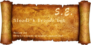 Slezák Erzsébet névjegykártya